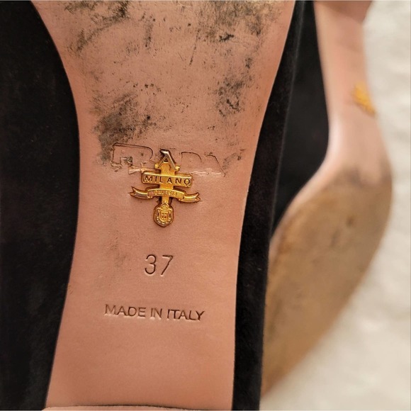 Prada Suede Heels 37 6.5 - Picture 11 of 13